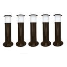 Poste Balizador Luminária Sítio Jardim 50cm Marrom Kit 5
