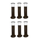 Poste Balizador Luminária Sítio Jardim 50cm Marrom Kit 6
