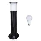 Poste Balizador Luminária Sítio Jardim 50cm Preto + Lâmpada