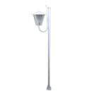Poste Braço Curvo e Luminária Romana de Jardim Branco 300cm Poste Braço Curvo e Luminária Romana de Jardim Branco 300cm