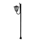 Poste Braço Curvo e Luminária Romana de Jardim Preto 200cm