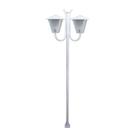 Poste Braço Luminária Romana Dupla Branco 200cm