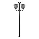 Poste Braço Luminária Romana Dupla Preto 200cm