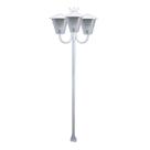 Poste Braço Luminária Romana Tripla Branco 2mt