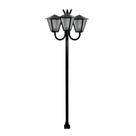 Poste Braço Luminária Romana Tripla Preto 300cm
