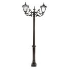 Poste Colonial de Jardim Monte Verde Alumínio Fundido 224cm Preto