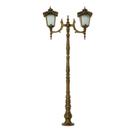 Poste Colonial Porto para Jardim Alumínio Fundido Vidro 2,15m 02 Luminárias