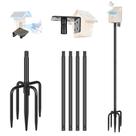 Poste de alimentação de pássaros Gtongoko Smart 2m com kit de montagem Metal Black