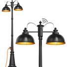 Poste de iluminação externo APOTO Double-Head 49x220 cm à prova d'água