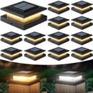 Poste de iluminação solar YITCOE 4x4 Outdoor, pacote com 12 unidades, à prova d'água