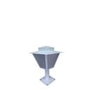 Poste de Jardim Colonial Quadrado 42cm P4 em Aço Branco