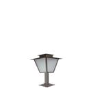 Poste de Jardim Colonial Quadrado 42cm P4 em Aço Marrom