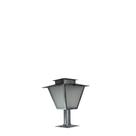 Poste de Jardim Colonial Quadrado 42cm P4 em Aço Prata Velha
