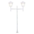 Poste de Jardim Colonial Quadrado Duplo 2,0m P3/2 em Aço Branco