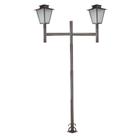 Poste de Jardim Colonial Quadrado Duplo 2,0m P3/2 em Aço Marrom
