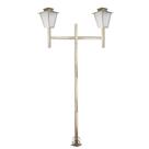 Poste de Jardim Colonial Quadrado Duplo 2,0m P3/2 em Aço Ouro Velho