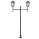 Poste de Jardim Colonial Sextavado Duplo 2,0m P9/2 em Aço Marrom