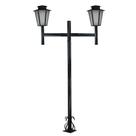 Poste de Jardim Colonial Sextavado Duplo 2,0m P9/2 em Aço Preto