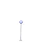 Poste de jardim com globo de polietileno leitoso 1,20m p10/b10 em aço branco