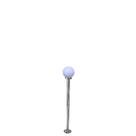 Poste de jardim com globo de polietileno leitoso 1,20m p10/b10 em aço prata velha
