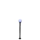 Poste de jardim com globo de polietileno leitoso 1,20m p10/b10 em aço preto
