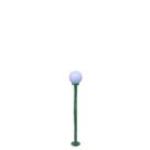 Poste de jardim com globo de polietileno leitoso 1,20m p10/b10 em aço verde