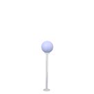 Poste de Jardim com Globo de Polietileno Leitoso 1,30m p10/b15 em Aço Branca Poste de Jardim com Globo de Polietileno Leitoso 1,30m p10/b15 em Aço Branca