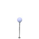 Poste de Jardim com Globo de Polietileno Leitoso 1,30m p10/b15 em Aço Prata Velha Poste de Jardim com Globo de Polietileno Leitoso 1,30m p10/b15 em Aço Prata Velha