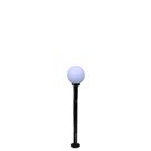 Poste de Jardim com Globo de Polietileno Leitoso 1,30m p10/b15 em Aço Preto Poste de Jardim com Globo de Polietileno Leitoso 1,30m p10/b15 em Aço Preto