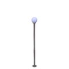 Poste de jardim com globo de polietileno leitoso 1,75m p10/b10 em aço marrom