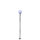 Poste de jardim com globo de polietileno leitoso 1,75m p10/b10 em aço prata velha