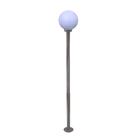 Poste de Jardim com Globo de Polietileno Leitoso 2,00m P18 em Aço Marrom