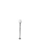 Poste de jardim com globo de vidro leitoso 1,20m p10/b10 em aço prata velha
