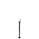 Poste de jardim com globo de vidro leitoso 1,20m p10/b10 em aço preto