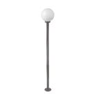 Poste de Jardim com Globo de Vidro Leitoso 15x28 de 2,00m P18 em Aço Marrom