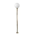 Poste de Jardim com Globo de Vidro Leitoso 15x28 de 2,00m P18 em Aço Ouro Velho
