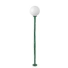 Poste de Jardim com Globo de Vidro Leitoso 15x28 de 2,00m P18 em Aço Verde Poste de Jardim com Globo de Vidro Leitoso 15x28 de 2,00m P18 em Aço Verde