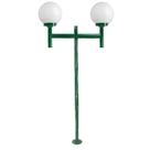 Poste de Jardim com Globo de Vidro Leitoso 15x30 Duplo P20/2 em Aço Verde