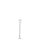 Poste de jardim com globo de vidro transparente 1,20m p10/b10 em aço branco