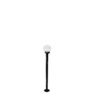 Poste de jardim com globo de vidro transparente 1,20m p10/b10 em aço preto