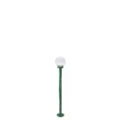 Poste de jardim com globo de vidro transparente 1,20m p10/b10 em aço verde