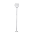 Poste de Jardim com Globo de Vidro Transparente 15x28 de 2,00m P18 em Aço Branco Poste de Jardim com Globo de Vidro Transparente 15x28 de 2,00m P18 em Aço Branco