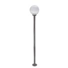 Poste de Jardim com Globo de Vidro Transparente 15x28 de 2,00m P18 em Aço Preto