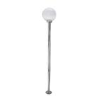 Poste de Jardim com Globo de Vidro Transparente 15x30 de 2,00m P18 em Aço Prata Velha