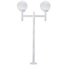 Poste de Jardim com Globo de Vidro Transparente 15x30 Duplo P20/2 em Aço Branco Poste de Jardim com Globo de Vidro Transparente 15x30 Duplo P20/2 em Aço Branco