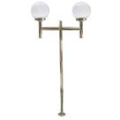 Poste de Jardim com Globo de Vidro Transparente 15x30 Duplo P20/2 em Aço Ouro Velho