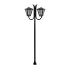 Poste de Jardim L045OM Luminária Romana Dupla 200cm Preto Ouro Minas