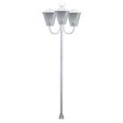 Poste de Jardim L050OM Luminária Romana Tripla 2MT Colonial Branco Ouro Minas