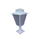 Poste de Jardim P1 Colonial Quadrado 50cm em Aço Branco