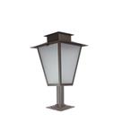 Poste de Jardim P1 Colonial Quadrado 50cm em Aço Marrom
